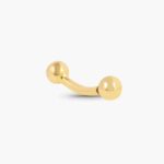 Plain Solid Gold Rook Barbell