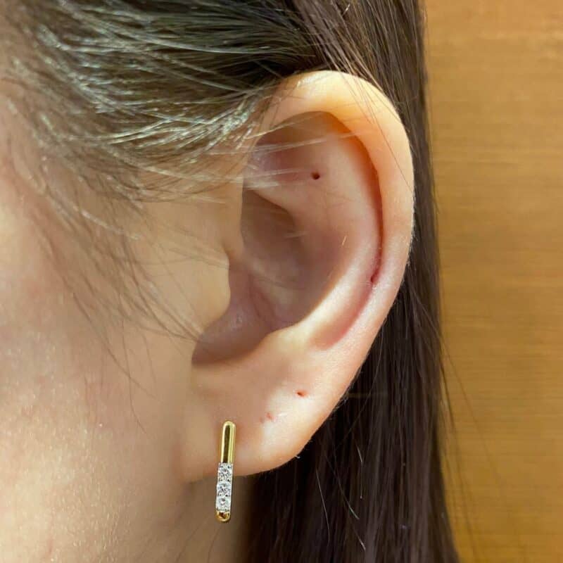 Rectangular Diamond Hoop - Image 2