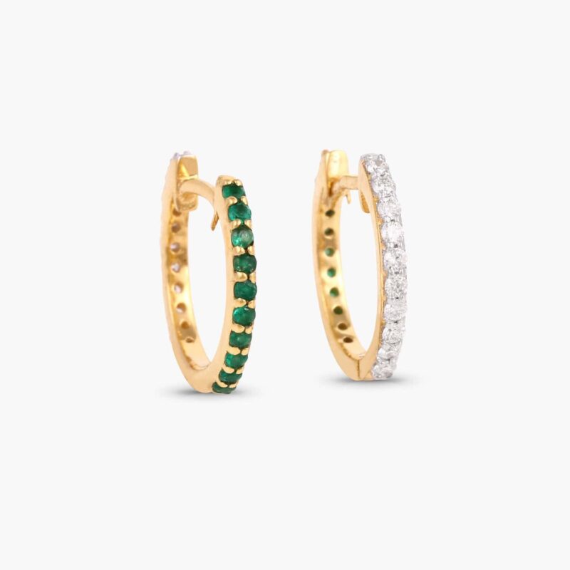 Reversible Hoop (Emerald / Diamond) - Image 3