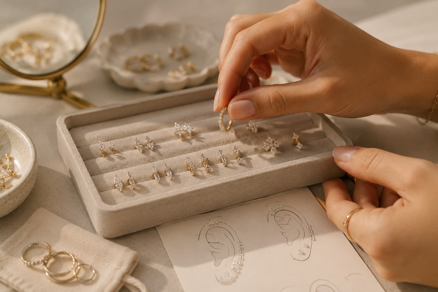 How to stack diamond earrings for multiple piercings: your guide to the perfect curated ear