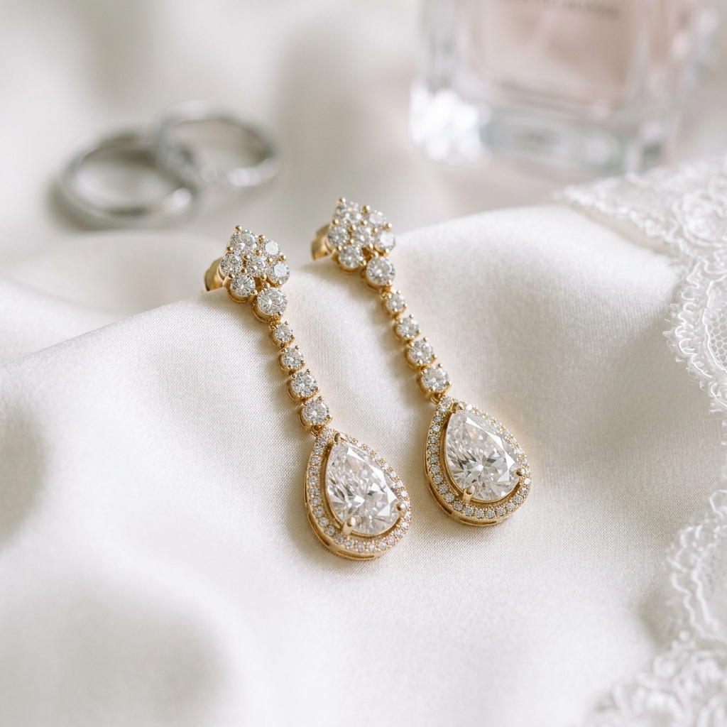Auric & ice bridal gold ear candies
